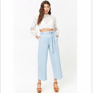 Denim wide pants